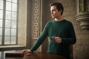 ZAK Designs Harry Potter Slytherin House 15 oz. Gray Black Green Ceramic Mug